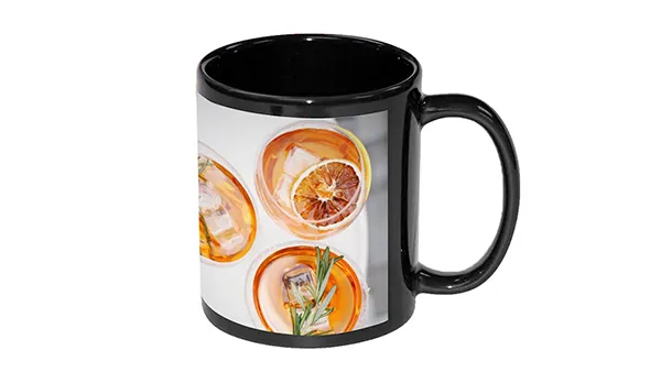 11OZ Ceramic Sublimation Mug with White Patch & Round Handle