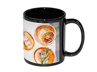 11OZ Ceramic Sublimation Mug with White Patch & Round Handle